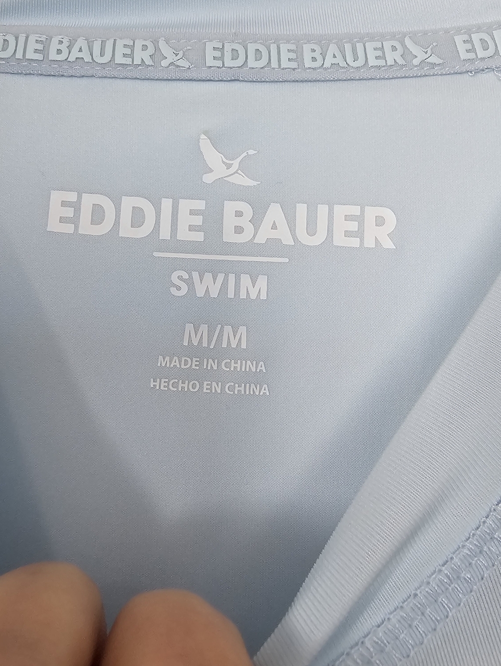 Eddie Bauer Long Sleeve Performance Shirt Men’s M Blue Swim UPF Stretch Active